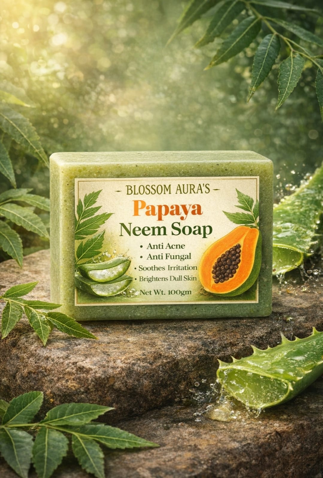 Neem Papaya Anti-Acne Soap | Handmade Natural Soap for Clear & Healthy Skin