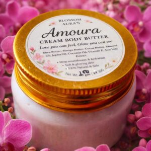 Blossom Aura’s Amoura Cream Body Butter – Deep Nourishing & Hydrating Natural Body Moisturizer for Soft, Glowing Skin