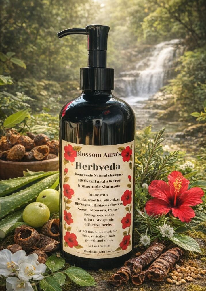 HerbVeda Anti Hairfall Shampoo | Handmade Herbal Shampoo for Strong & Healthy Hair