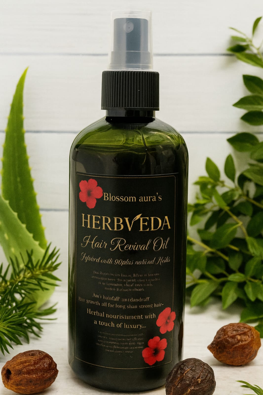 HerbVeda Hair Growth Oil | Handmade Herbal Oil for Stronger, Healthier Hair