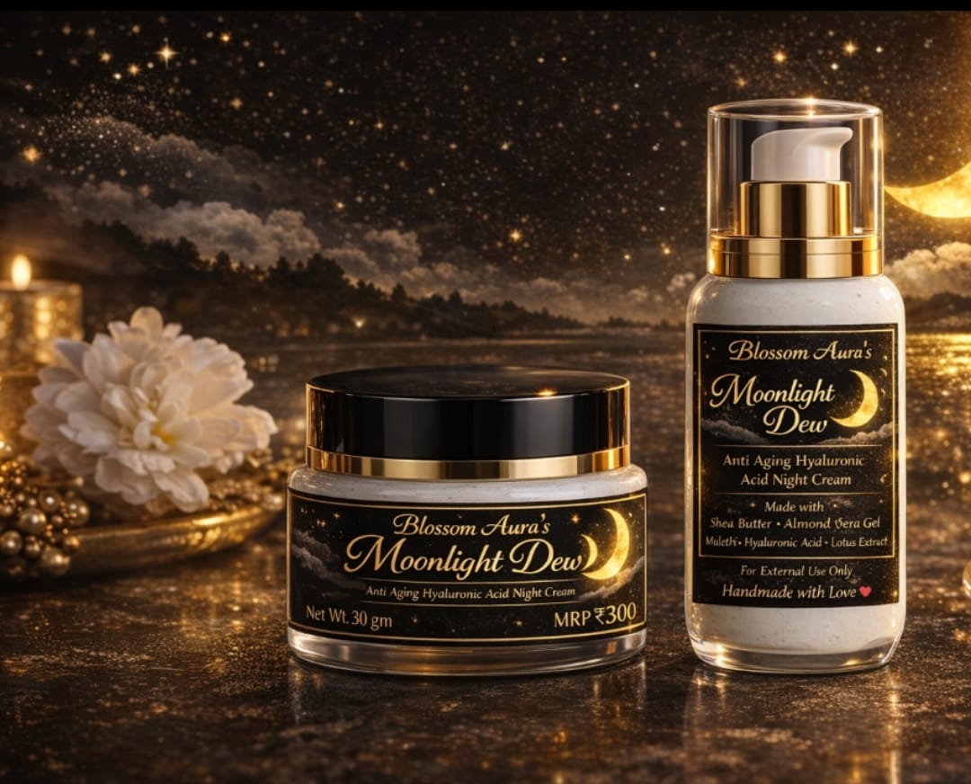 Moonlight Dew Anti-Aging Hyaluronic Acid Night Cream | Handmade Hydrating & Nourishing Night Care