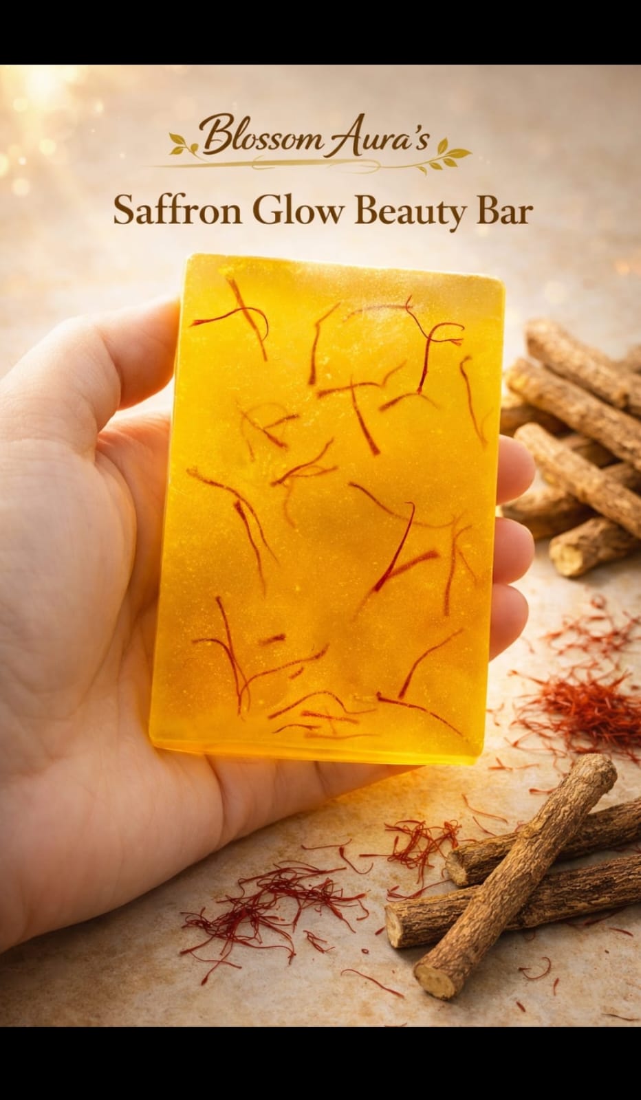Saffron Glow Beauty Bar | Handmade Natural Soap for Bright & Radiant Skin