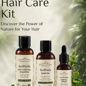 Blossom Aura Hair Care Kit – Herbveda Shampoo, Hair Oil & Hair Growth Serum