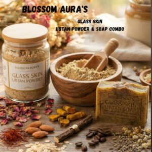 Blossom Auras Glass Skin Ubtan Powder & Soap Combo – Ubtan Powder & Ubtan Soap