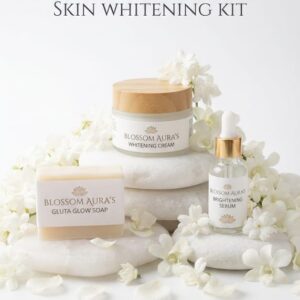 Blossom Aura Skin Whitening Kit – Gluta Glow Soap, Whitening Cream & Brightening Serum